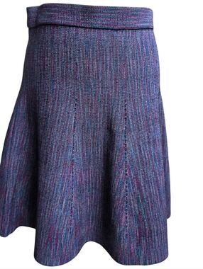 Club Monaco Catira Skirt Sz L Purple Black Swing A Line Mini Date Night Academia